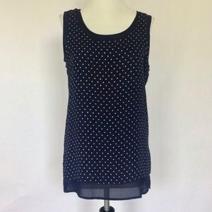 Vintage Krizia layered polka dot crepe tank
